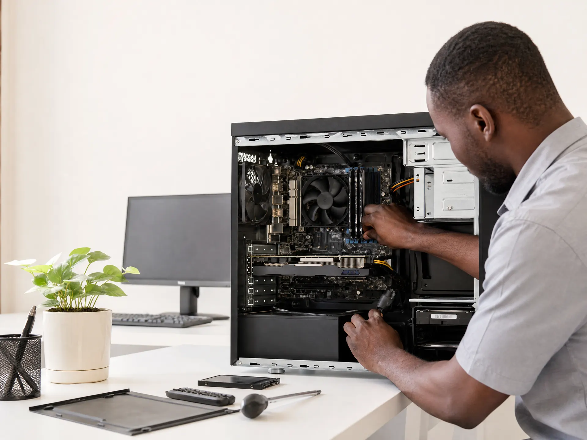 Desktop computer hardware repair