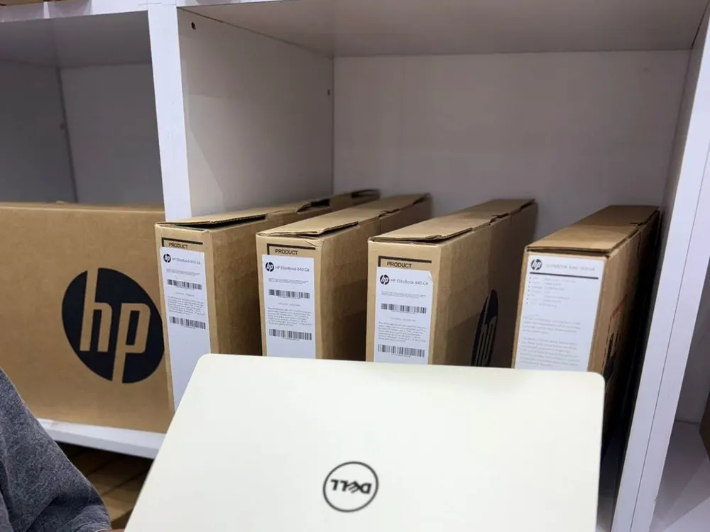 Refurbished silver Dell laptop in stock at Gervlink Solutions